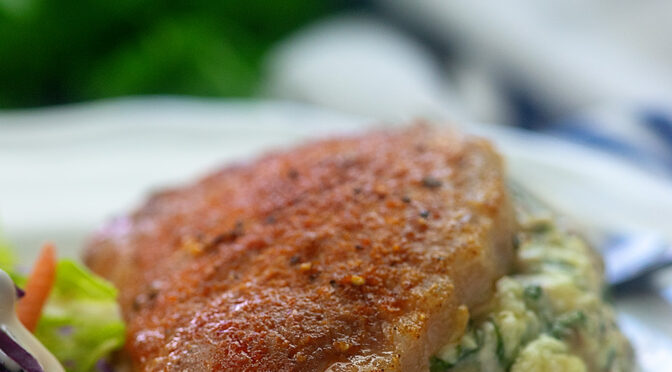 Low Carb Spinach Stuffed Pork Chops